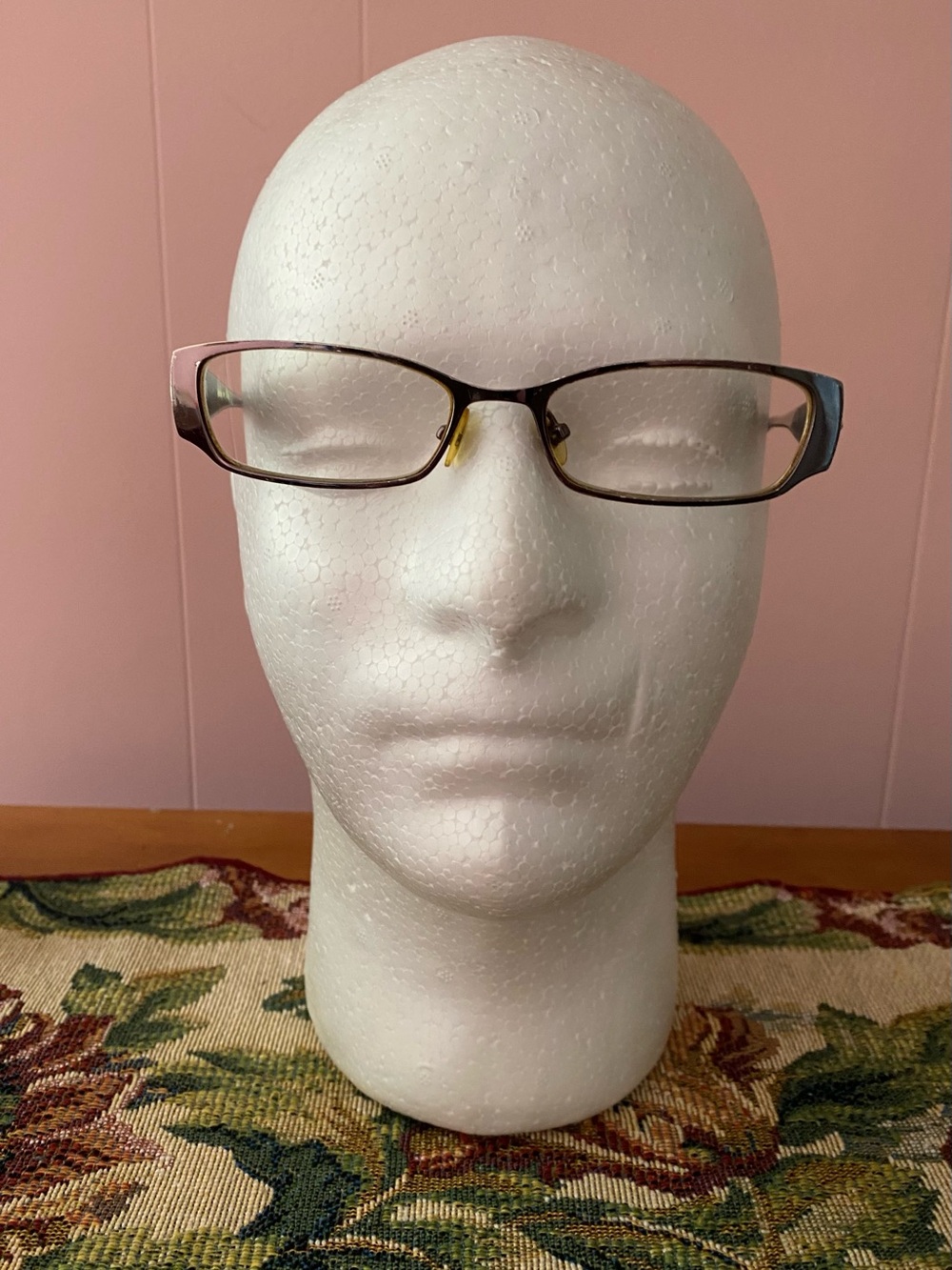 Presciption Jimmy Choo Slim Rectangular Glasses in Brown and Gold